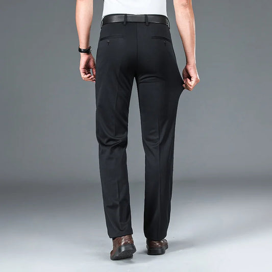 Men's Classic Dress Pants High  Elegant Casual Straight Leg.