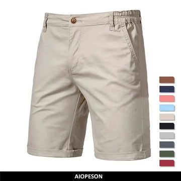 Shorts Men High Quality AIOPESON Summer 100% Cotton Solid