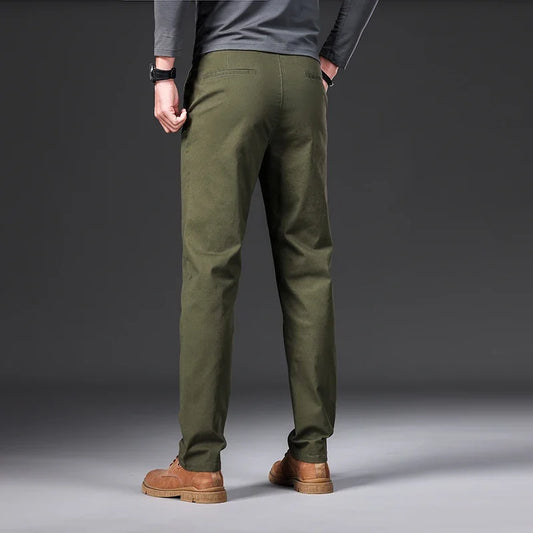 Men's Casual Pants Fashion Comfortable Elastic Slim Straight Business.